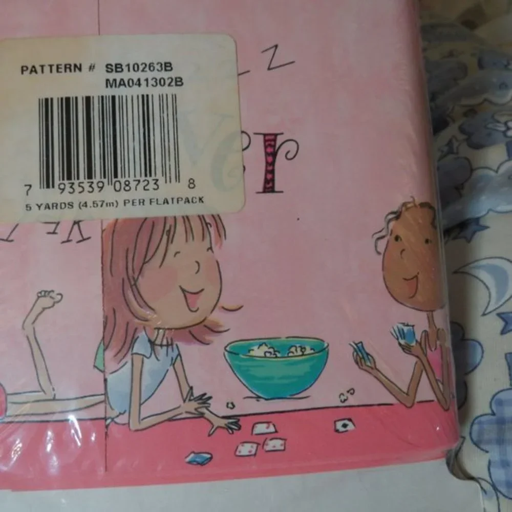 GIRLFRIENDS Pink GIRL WALLPAPER BOARDER Craft GREETING CARD Journal 6.25